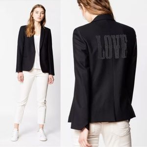 Zadig & Voltaire VEDY BIS LOVE Black Strass Blazer Jacket